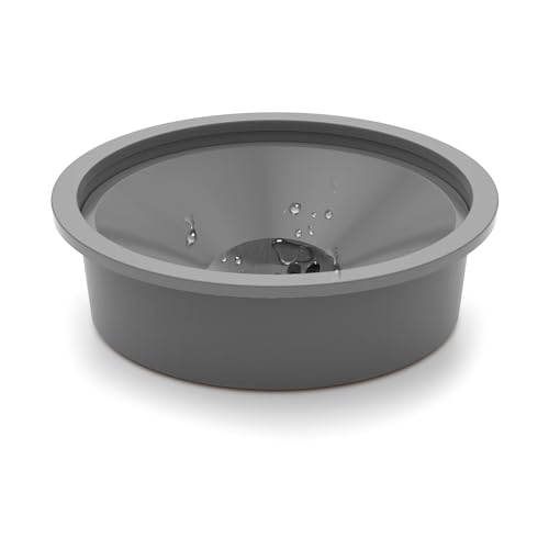 SCHITEC 犬 猫 水飲み器 給水器 ペット ボウル 水入れ 大容量 溢れ防止 こぼれ防止 防錆 大 中 小型犬猫に適用 ウォーターボウ 水分補給 (グレー, 高さ：7.2cm)