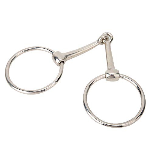 Hffheer Caballo Snaffle bit Acero Inoxidable Caballo Boca Ovalada Anillo de Caballo Flojo Boca articulada Hueca bit Accesorios ecuestres