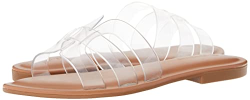 The Drop Women's Monika Flat H-Band Slide Sandal,Clear, 8 #TOP6
