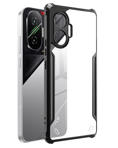 Image of SPAZY CASE Poco F7 5G Back Cover | Transparent Crystal Clear Hard PC Back Case with TPU Bumper, Drop Protection Case Cover for Poco F7 5G