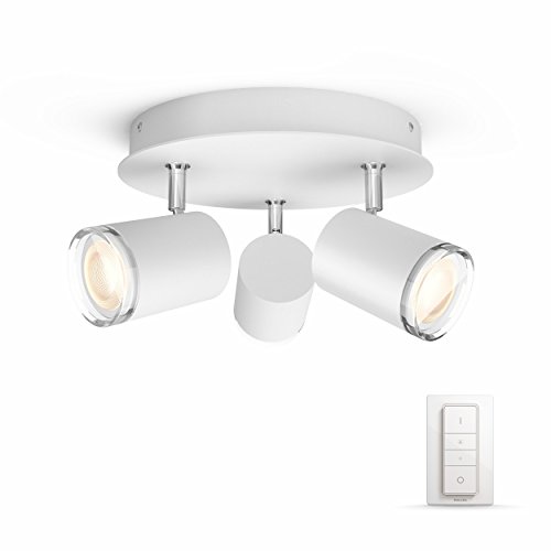 Philips Hue LED 3-er Spot Adore, rund, dimmbar, alle Weißschattierungen, steuerbar via App, kompatibel mit Amazon Alexa (Echo, Echo Dot), weiß