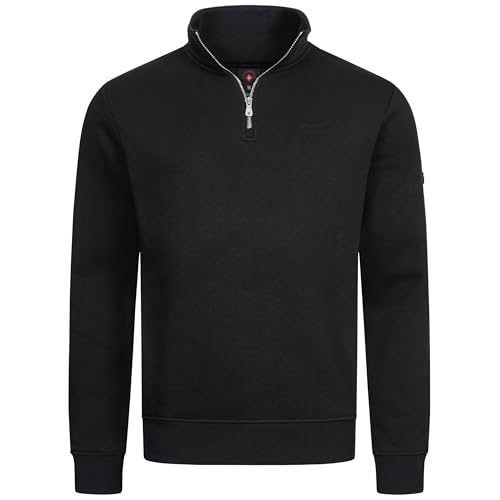 Höhenhorn Troiberg Herren Pullover 1/4 Zip Sweatshirt Schwarz Gr. L