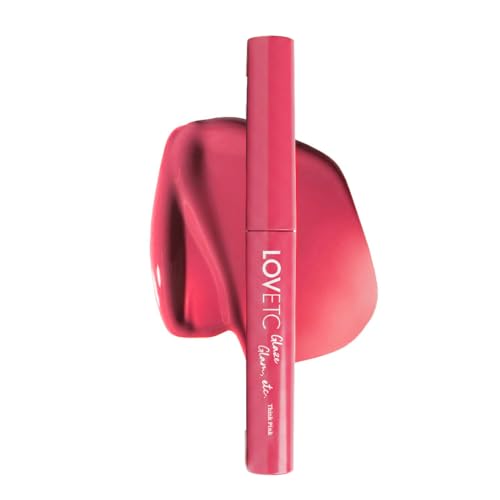 Image of Peptide Lip Conditioner | Hydra Gloss Shine Lip Balm | 4-in-1 for Hydrated, Smooth, Plump & Restored Lips | 11-Hr Hydration | With Peptides, Hyaluronic Acid, & Jojoba Oil | Think Pink | 2.4ml