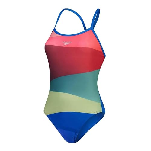 Maillot de bain Speedo Placement Digital Turnback 30 pour femme adepte de natation