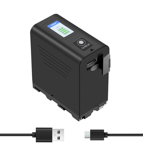 Oyomba NP-F970 7800mAh batería de Repuesto para Sony NP-F750 NP-F930 NP-F960 NP-F980 baterías; Compatible con Sony DCR, HDR, HVR, MVC baterías de la cámara de la Serie; con indicador LED,Tipo-C puert