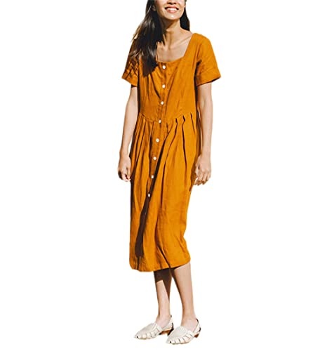 Robe d'été en coton respirant pour flânerie vintage en terrasse