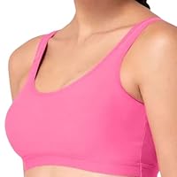 Shabala Fashions Women's Sports Bra | Non-Padded Big Size Sports Bra | Cotton Fabric Made Non-Wired Bra | Pink | Pack of 2 (44)