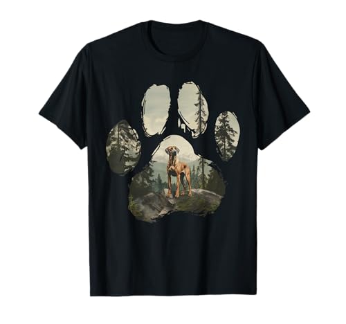 Rhodesian Ridgeback Mountain Paw Design Dog Mom Dad T-Shirt