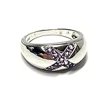 Oberfläche: Glanz Ring 333 Weißgold Amethyst poliert Bandring gewölbt #53
