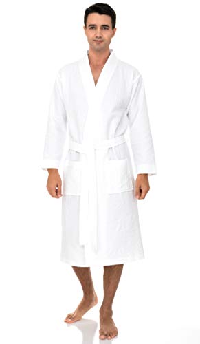 TowelSelections Mens Robe, Waffle Spa Bathrobe, Soft Kimono Bath Robe3