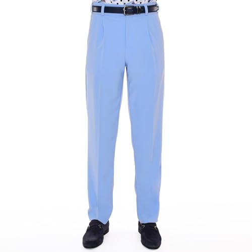 Dorothy Zudora Mens Periwinkle Blue Slim Fit Stretch Dress Pants