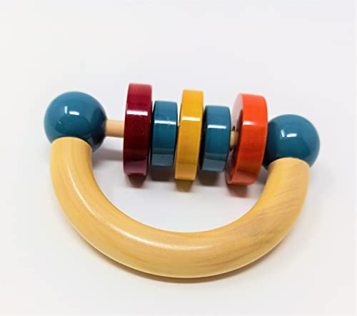 Image of A&A Kreative Wooden Rattle Handcrafted for Toddler Kids Children (Little Hands Rattle)