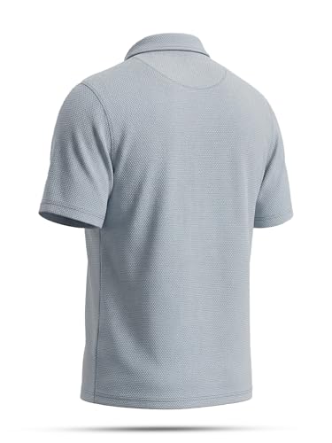 Image of fanideaz Mens Jacquard Tshirt Regular Fit Premium Collar t Shirts for Mens with Classic Style Polo Tshirts Shirts for Men Casual wear and Modern Zipper t Shirts for Men