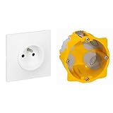 produit 1: INSTALLATION RAPIDE ET FACILE : Équipée de bornes automatiques, cette prise permet une connexion rapide sans outil. Elle est conçue pour l'installation dans une boîte d'encastrement d'une profondeur de 30 mm adaptée aux espaces réduits.