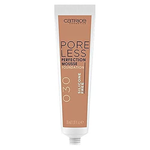 Catrice Poreless Perfection Mousse Foundation, Make Up, Nr. 030 Cool Walnut, nude, für Mischhaut, glättend, weichzeichnend, langanhaltend, mattierend, matt, natürlich, vegan, Naturkosmetik (30ml)