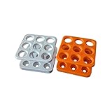 Industrial 9-Well Microtube Rack Autoclavable Centrifuge Rack, Lab Durability Solution (Orange)