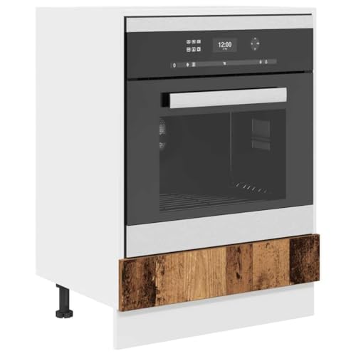 vidaXL Armoire de Four Riga Bois Ancien 60 x 46 x 81.5 cm, Armoire de Cuisine Rectangulaire Moderne, Rangement Fonctionnel Intérieur, Organisation Facile des...