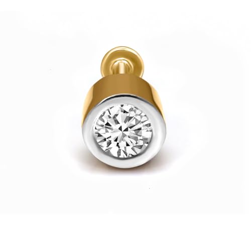 Image of Sparkles Lab Grown Diamond 0.03 Carat - 0.50 Carat Round Shape Solitaire Diamond Nose Pin for Women | 14K Gold IGI Certified FG VS Quality