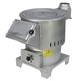 Doble uso de leña y carbón: Esta estufa está diseñada exclusivamente para quemar leña y carbón simultáneamente, aprovechando al máximo ambos combustibles. Quema eficientemente cualquiera de los dos y libera calor de forma continua, proporcionando una calidez duradera en el interior.