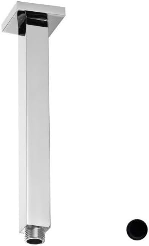 Square Ceiling Shower Arm and Flange - Powder Coat Flat Black - 9in. Long