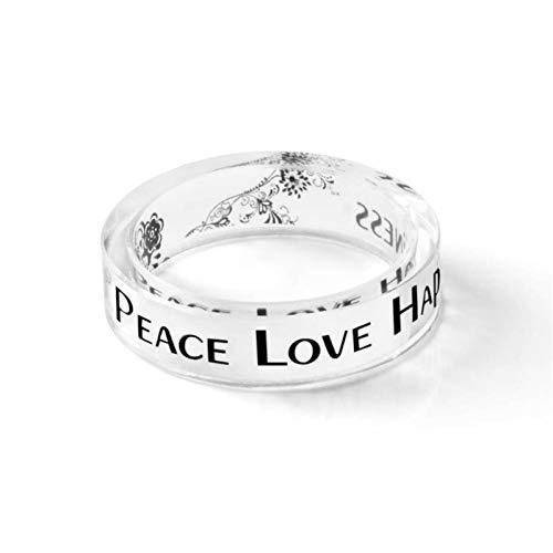 Bague en résine transparente faite à la main avec lettres personnalisées chic