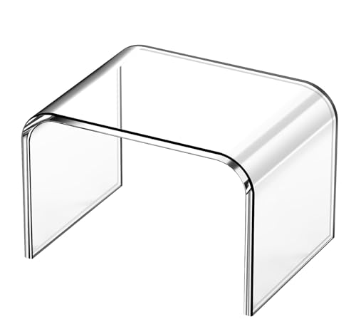 Tritthocker Acryl Hocker,Tritthocker für Kinder,Fußhocker aus Acryl,Badezimmer Hocker für Kinder Erwachsene in Küche, Bad und Haus, bis zu 113 kg Belastbar (Clear-No Non Slip)