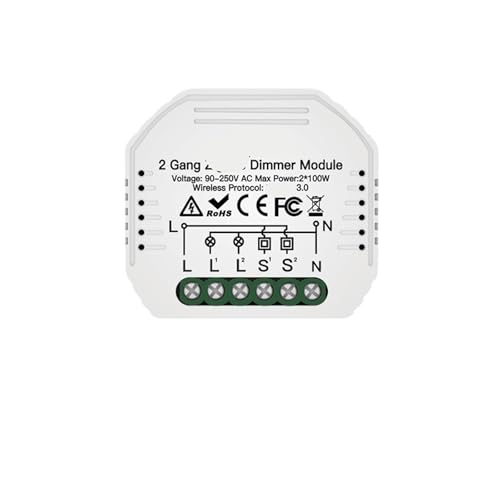 Módulo de atenuación inteligente de 2 juegos mini interruptor wifi para regular la luz de casa
