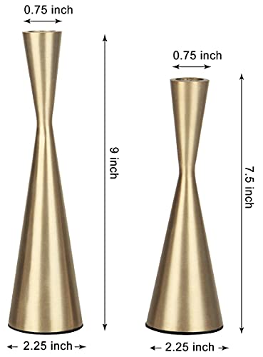 Vixdonos Brass Gold Metal Candle Holders Taper Candlestick Holders Set Of 2 Table Decorative Candle Stand For Wedding, Dinning, Party,Home Decor (Gold) #TOP1