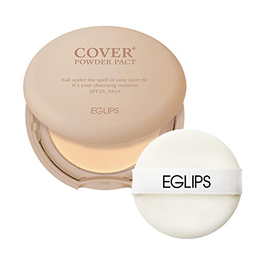 EGLIPS Cover Powder Pact Plus(SPF25/PA++)#21 9g/0.3oz - Pressed Powder Pact with Mirror and Powder Puff | Setting Powder | Face Powder | foundation powder | Makeup Powder | Finishing Powder | compact powder