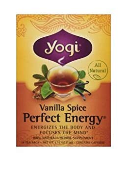 شاي يوغي، 16 كيس شاي من Perfect Energy Vanilla Spice، عبوة واحدة