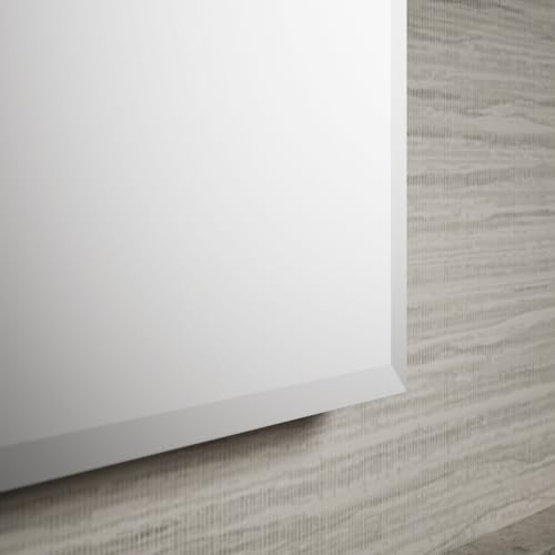 Kohler Frameless Bathroom Mirror Medicine Cabinet, 16 in x 20 in | CB-CLR1620FS, Single Door, Rectangular Beveled Edge Frame, Adjustable Shelves for Storage
