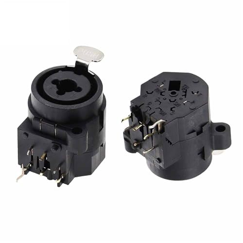 Conector XLR hembra de 3 pines con chasis metálico robusto para audio balanceado