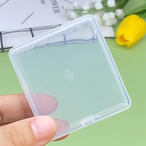 Image of Mini Plastic Storage Containers (2.4 x 2.24 x 0.67 inch), Rectangle Clear Craft Supply Case, 24 Pack Storage Containers with Lids, Square Bead Organizers for Beads, Earplugs, Pins, Small Items etc.