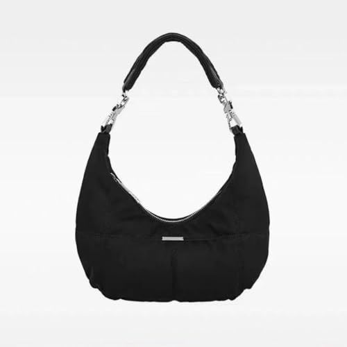 Shoulder Bag Velvet Black Underarm Casual Moon Shape Dark Cloud Women