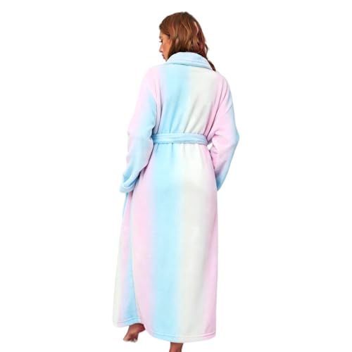 Image of RONGTAI Womens Bathrobe Ladies Fleece Plush Warm Long Robes Fleece Nightgown Sleepwear