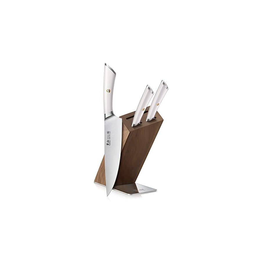 Cangshan ELBERT Series German Steel Forged 4-Piece HUA Knife Block Set, Acacia (White)