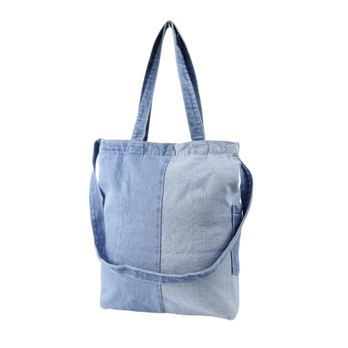 FuninCrea Bolso de mano grande de mezclilla para mujer, con