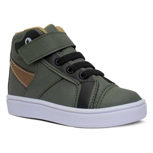 Tenis Infantil Menino Nº 22ao27 Cano Alto Dinossauro 11.105 (Verde, BR, Criança de 4 a 8 anos, Numér