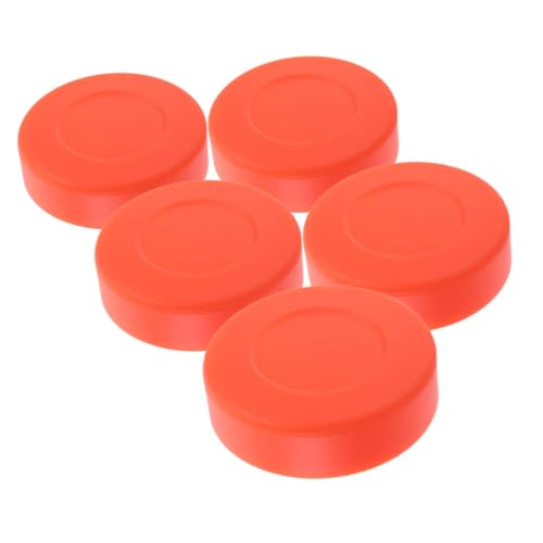 GOOHOCHY 5pcs Training Hockey Pucks PVC Ice Pucks for Ice Hockey Practice Games Hockey Training Accessory Bulk Set