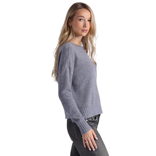 Image of Minnie Rose Womens Long Sleeve Shrunken Crew Cashmere Sweater