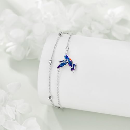 Image of TIGER RIDER Dragonfly Anklet Sterling Silver Dragonfly Gifts Jewelry for Women with Crystal Birthday Anniversary