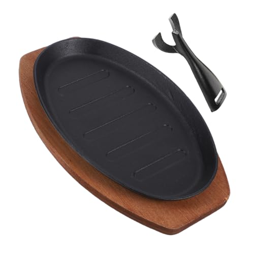 Garneck Plaque à Steak Fonte Pour Griller Viandes Et Légumes Poêle Teppanyaki Antiadésive Uniforme Pour Barbecue Western Poêle à Fajitas Polyvalente Pour Cuisson Intérieure