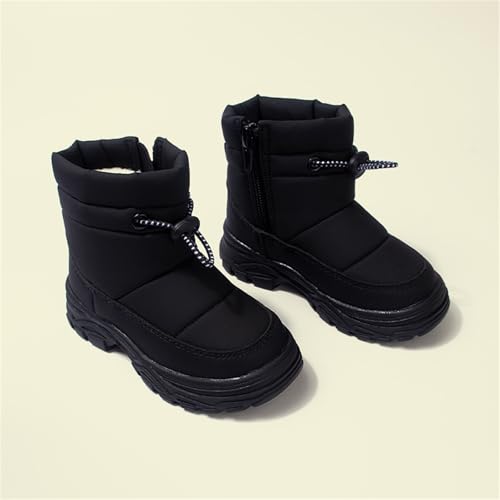 Boys Girls Fleece-Lined Booties Rubber Sole Outdoor Winter Thick Warm Ankle Boots Kids Side Zipper Soft Chunky Shoes2