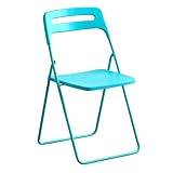 Sedie pieghevoli da giardino impermeabili con schienale curvo, facili da pulire, perfette per eventi all'aperto, feste e birrerie all'aperto (blu)