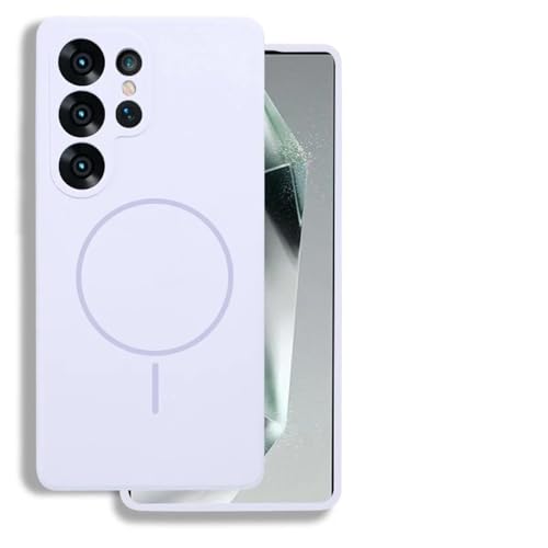 Coque en silicone liquide pour Samsung S24 Plus étui violet magnétique premium