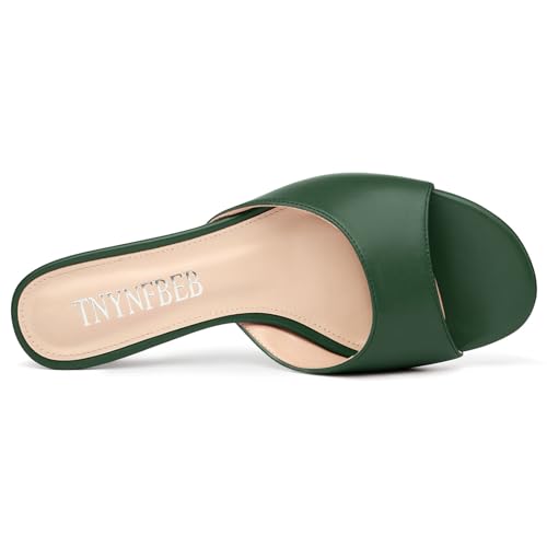 Image of TNYNFBEB Womens Low Kitten Heel Open Toe Sandals Mules Shoes Slingback Prom Party Dress Summer 1.4 Inches Heels