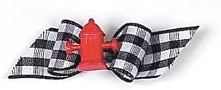 Fire Hydrant Gingham Dog Show Bow Barrette