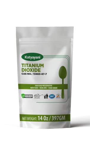 Katyayani Dióxido de titanio (TiO2) (0.95 libras) | 100% antioxidante de grado alimenticio | Antioxidante y agente de curado para carnes, aves de corral, refrescos y más