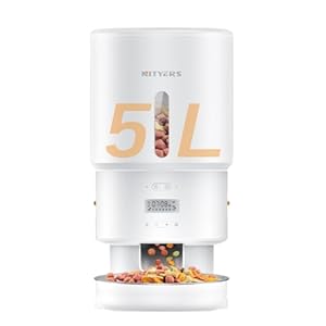 Automatic Cat Feeder 5L Timed Cat Food Dispenser Keep Dry Food Fresh Stainless Steel Food Bowl 1 6 Meals per Day 1 16 Portions 10s Voice Auto Pet Feeder for Cats and Small Dogs