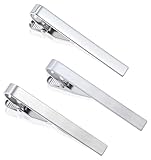 3Pcs Krawattennadel, Krawattennadel Silber aus Edelstahl Elegantes Design mit Polierter Oberfläche, 5,5cm Länge für Hochzeit Business Herren Geschenkidee Männer zu Weihnachten Vatertag